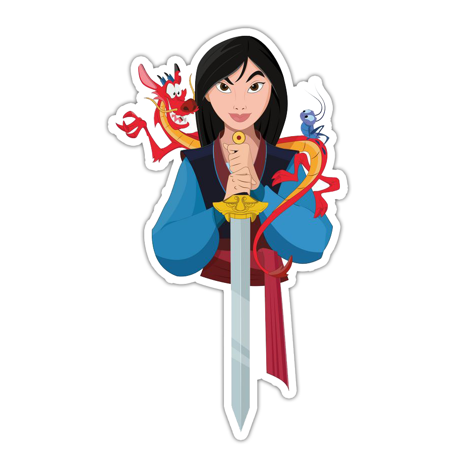 Disney Princess Mulan & Mushu Die Cut Sticker (4928)