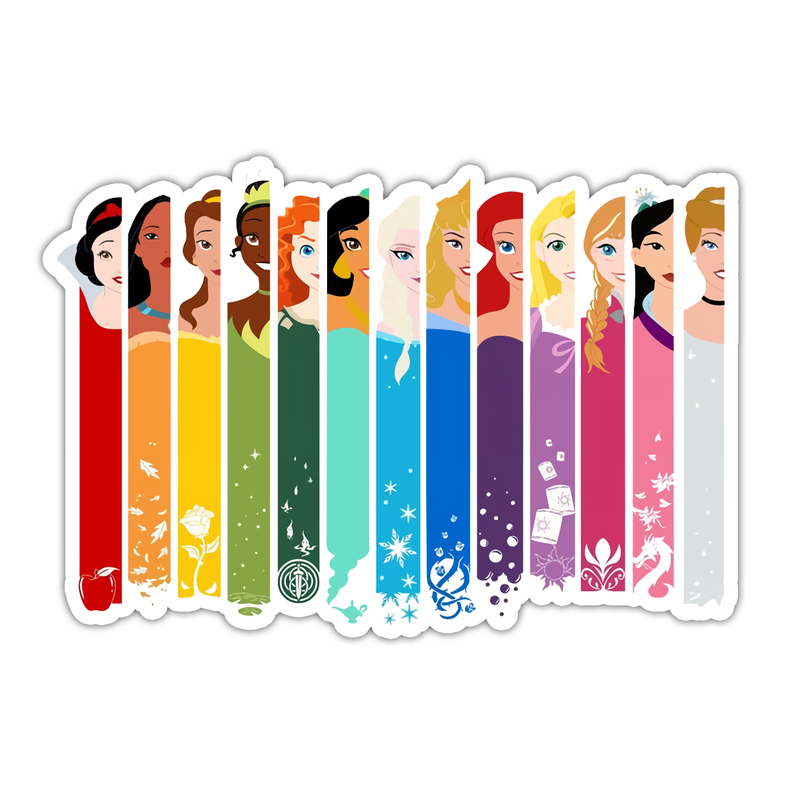 Disney Princess with Icons Die Cut Sticker (4931)