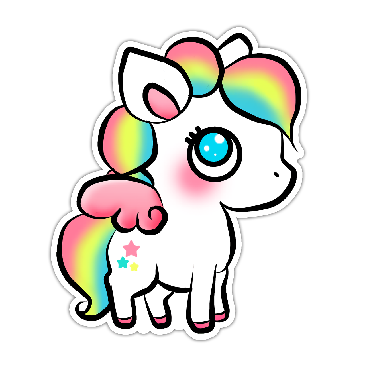 Kawaii Rainbow Pegasus Die Cut Sticker (4937)