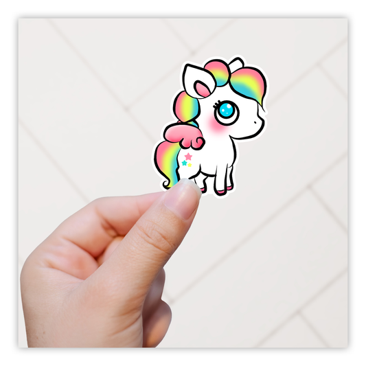 Kawaii Rainbow Pegasus Die Cut Sticker (4937)