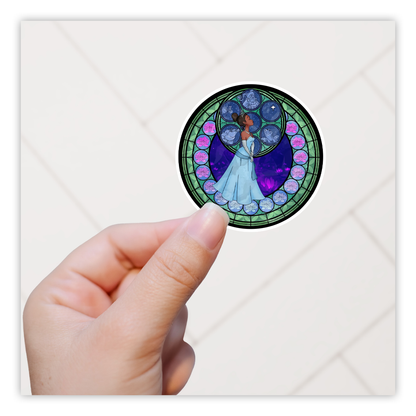 Disney Princess Stained Glass Tiana Princess and The Frog Die Cut Sticker (4949)