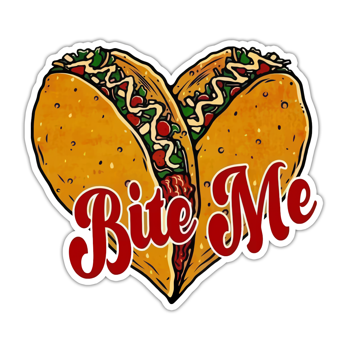 Tacos Bite Me Die Cut Sticker (4953)