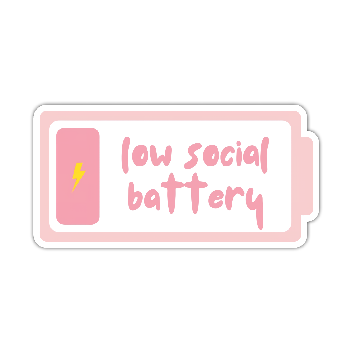 Low Social Battery Die Cut Sticker (4965)