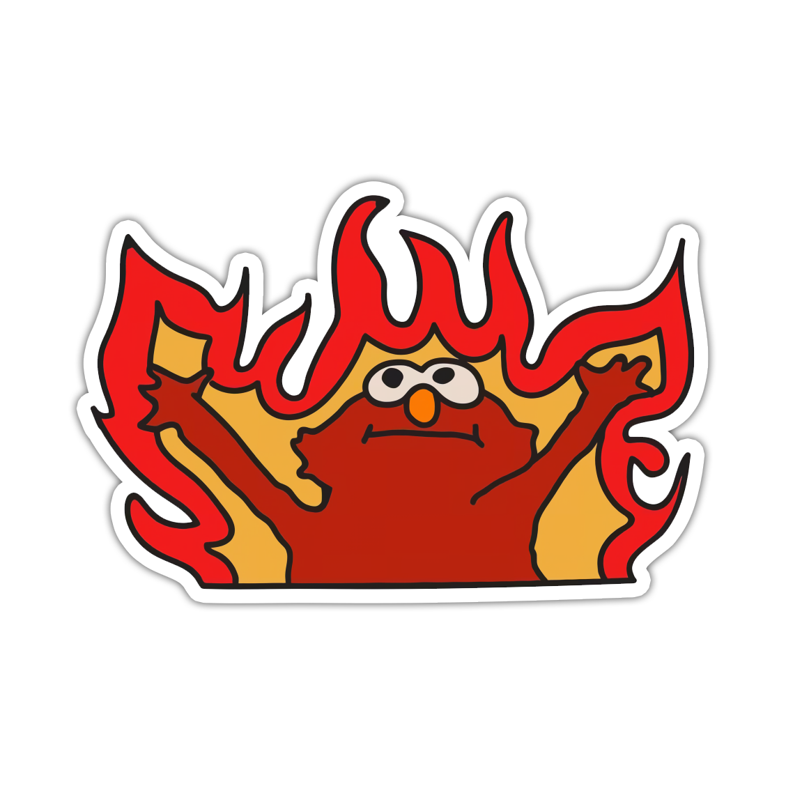 Elmo On Fire Meme Die Cut Sticker (4967)