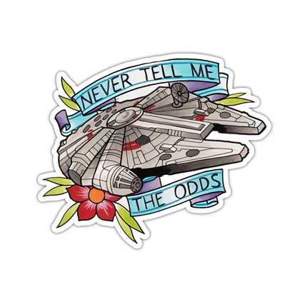 Star Wars Millennium Falcon Never Tell Me The Odds Die Cut Sticker (4986)