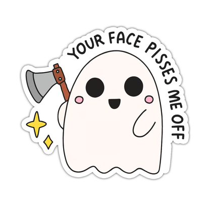 Jou gesig maak my vies Ghost Hatchet Die Cut Sticker (4997)