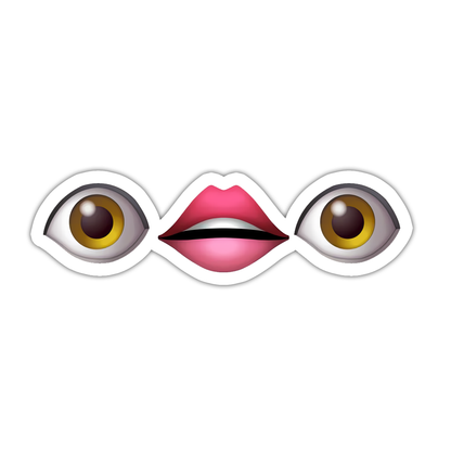 Eyes Mouth Emoji Meme Die Cut Sticker (5000)