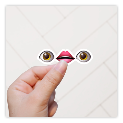 Eyes Mouth Emoji Meme Die Cut Sticker (5000)