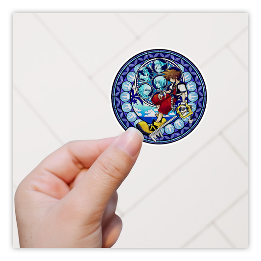 Kingdom Hearts Stained Glass Sora Die Cut Sticker