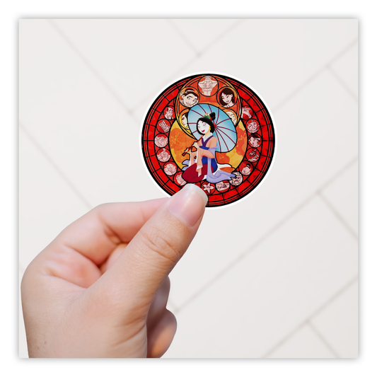Disney Princess Stained Glass Mulan Die Cut Sticker (5026)