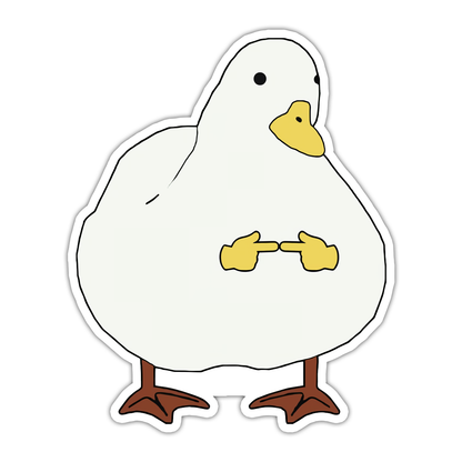 Duck with Touching Fingers Meme Die Cut Sticker (5039)