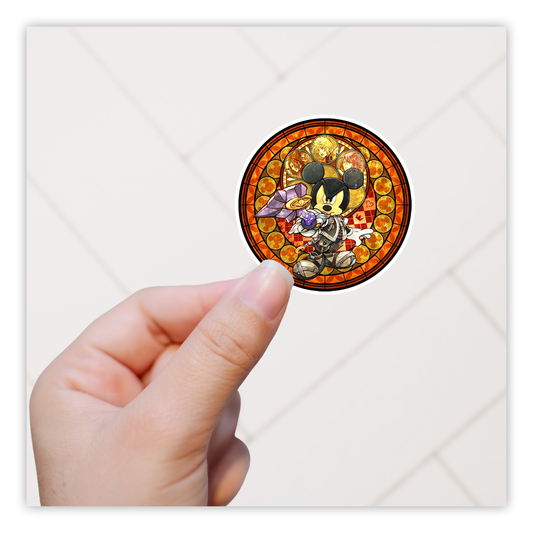Kingdom Hearts Stained Glass Mickey Mouse Die Cut Sticker