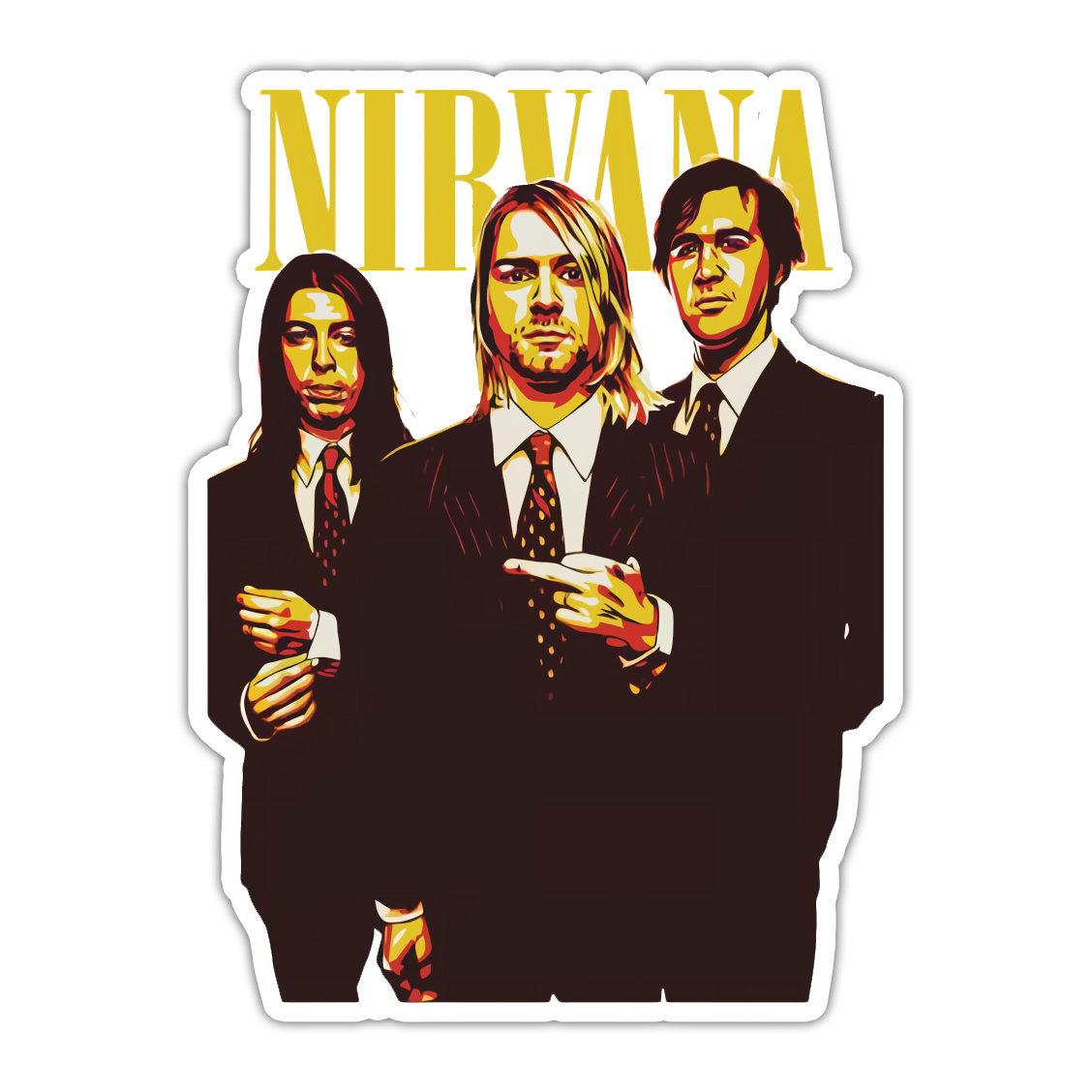 Nirvana In Suits Die Cut Sticker (5044)