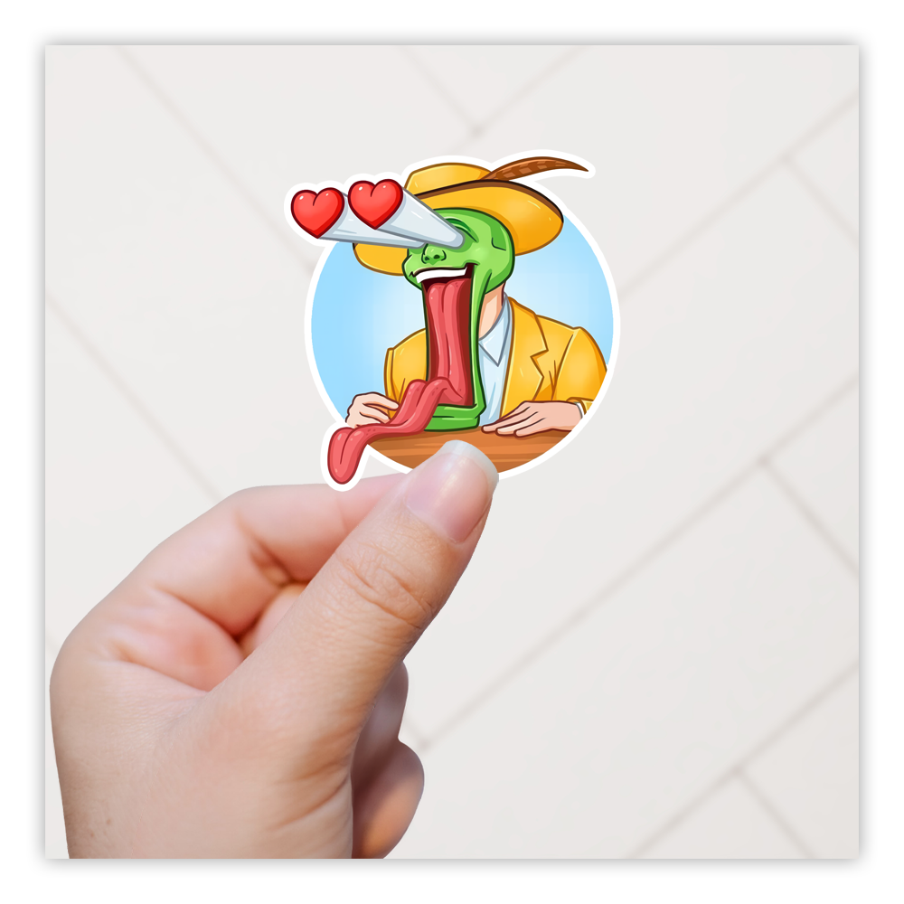 The Mask Cartoon Heart Eyes Die Cut Sticker (5051)