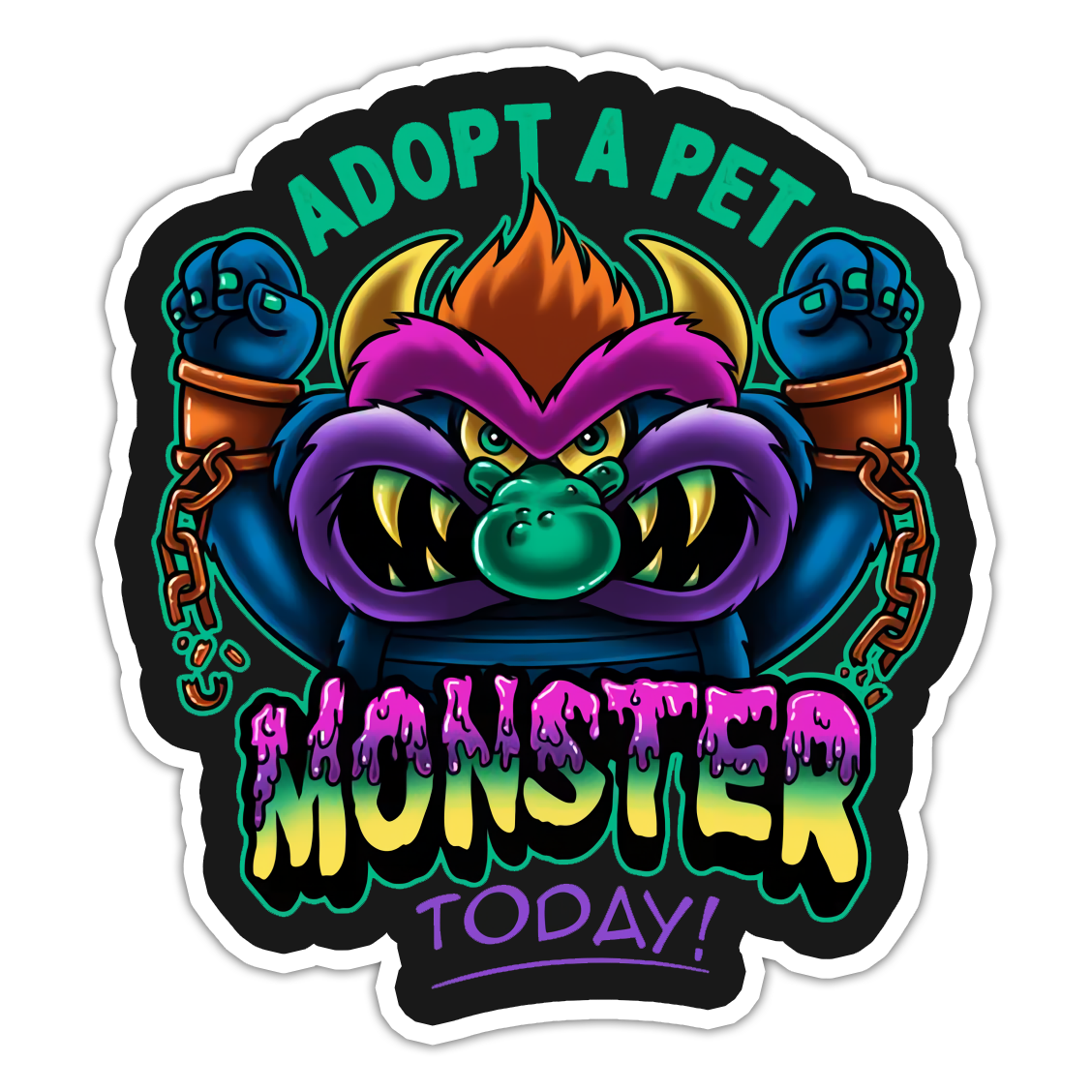 Adopt A Pet Monster Die Cut Sticker (5052)