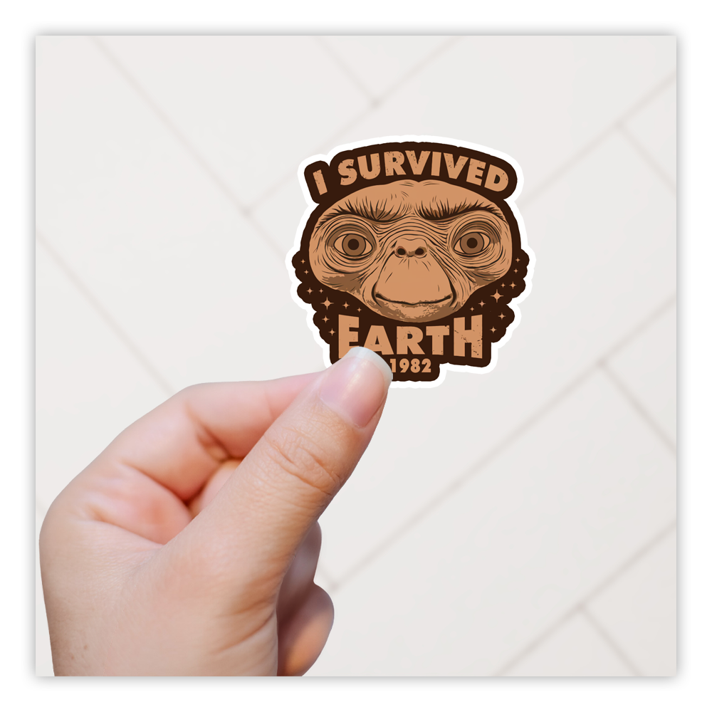 E.T. I Survived Earth 1982 Die Cut Sticker (5057)