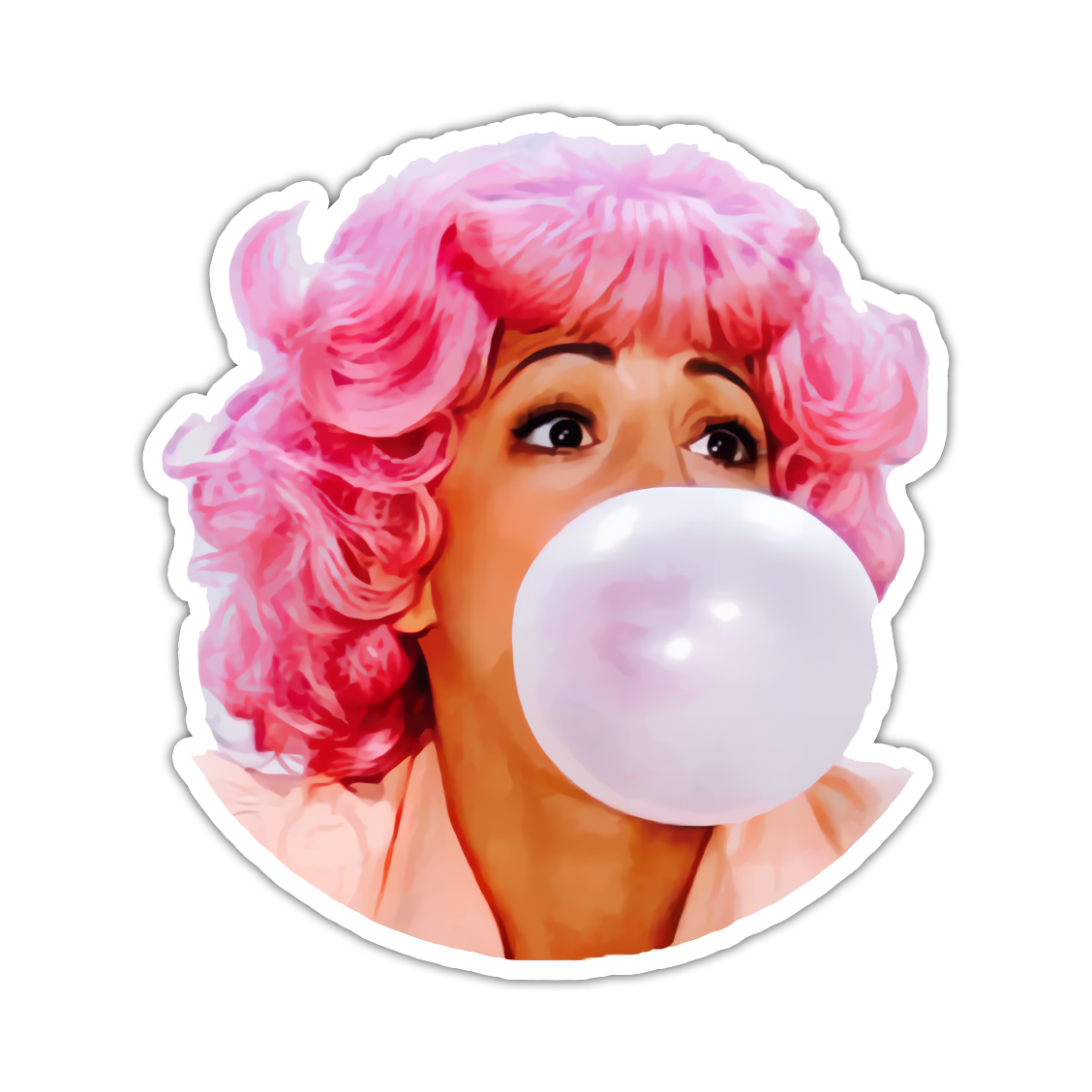 Grease Frenchy Blowing Bubble Die Cut Sticker (5059)