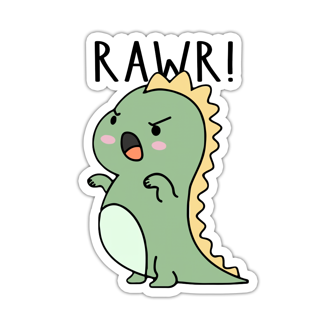 Kawaii RAWR Dinosaur Die Cut Sticker (5061)