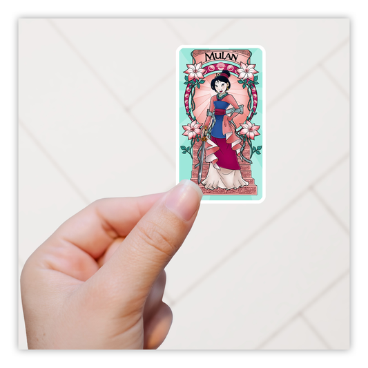 Disney Princess Art Nouveau Mulan Die Cut Sticker (5071)