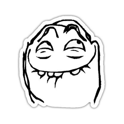 Troll Face Biting Lip Meme Die Cut Sticker (5074)