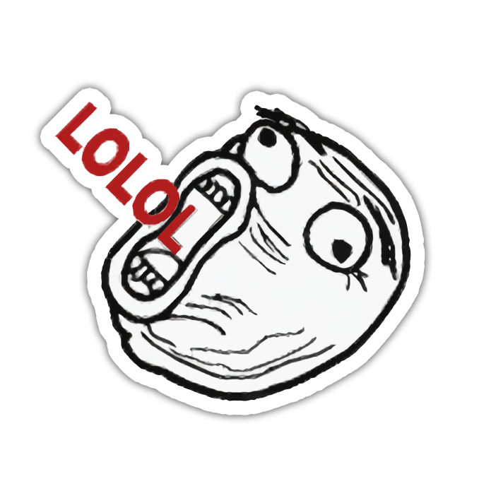 Troll Face LOL Meme Die Cut Sticker (5075)