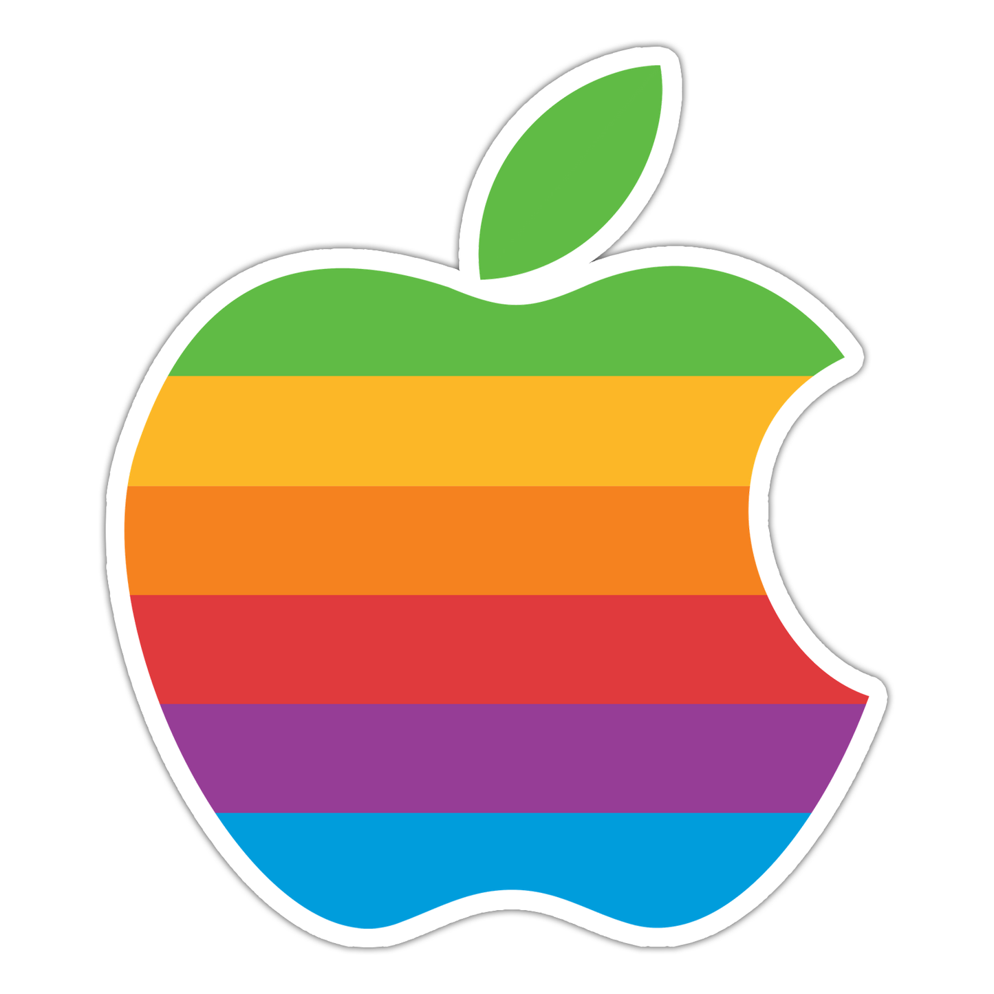 Retro Rainbow Apple Die Cut Sticker (5091)