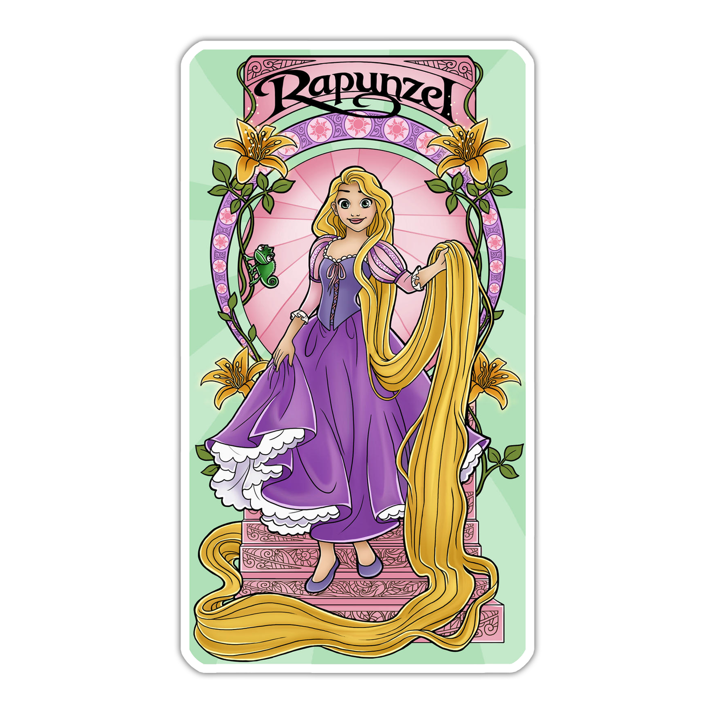 Disney Princess Art Nouveau Rapunzel Tangled Die Cut Sticker (5092)