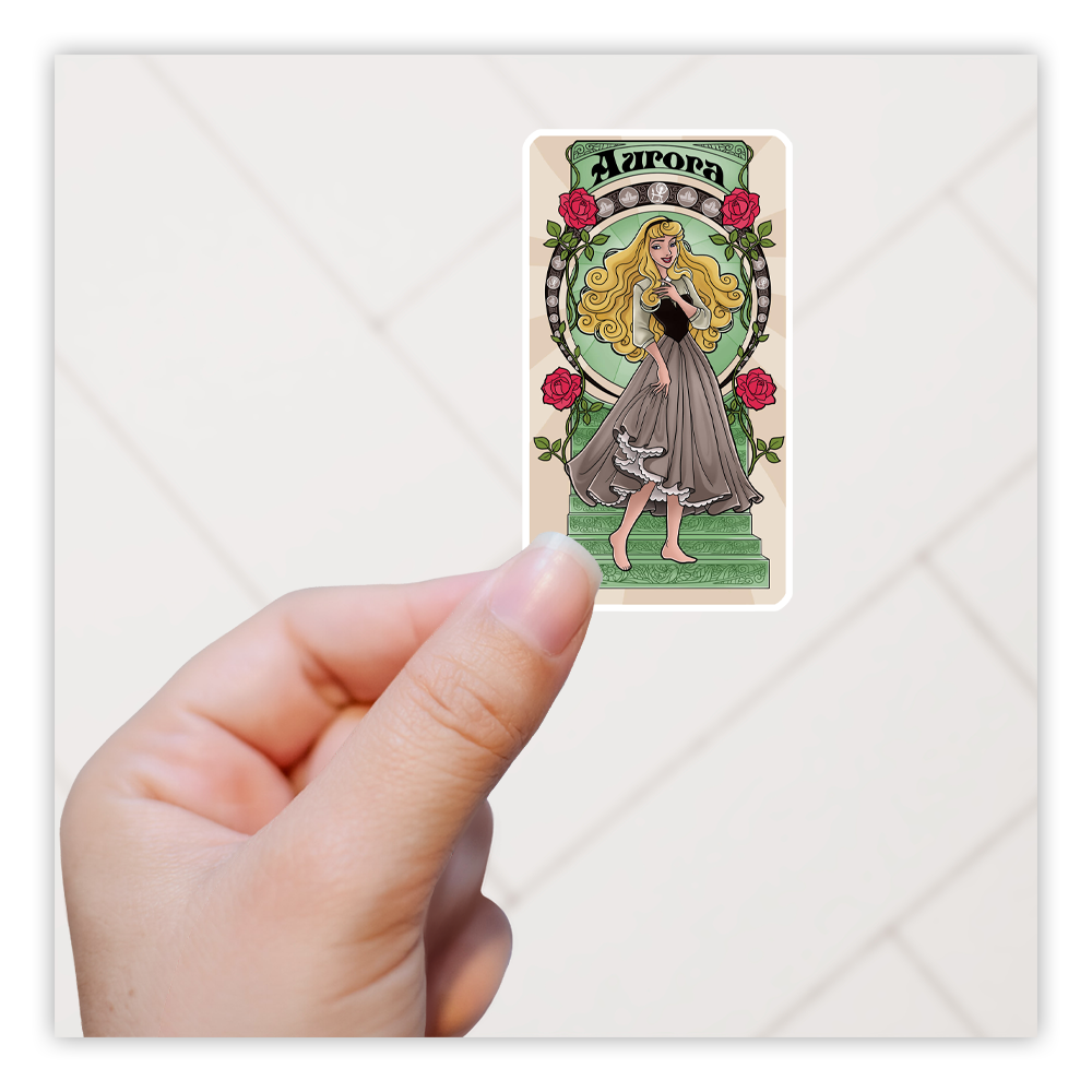 Disney Princess Art Nouveau Aurora Sleeping Beauty Die Cut Sticker (5093)