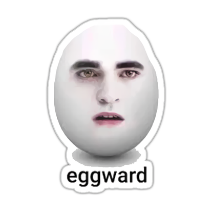 Eggward Twilight Edward Egg Meme Die Cut Sticker (5096)