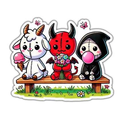 Cute Evil on Vacation Die Cut-plakker (5105)