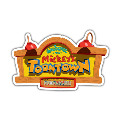 Mickey's ToonTown Sign Die Cut Sticker (5114)