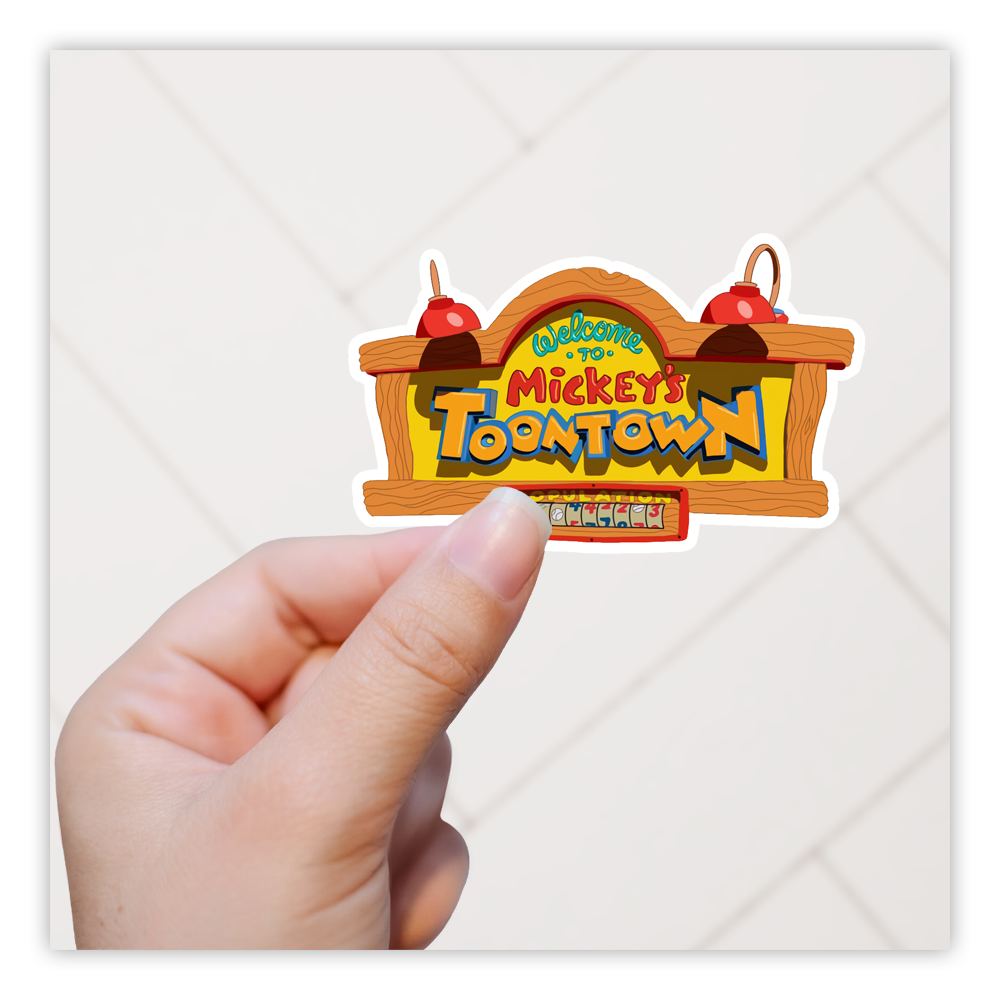 Mickey's ToonTown Sign Die Cut Sticker (5114)