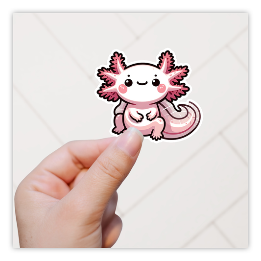 Pink Axolotl Die Cut Sticker (5142)