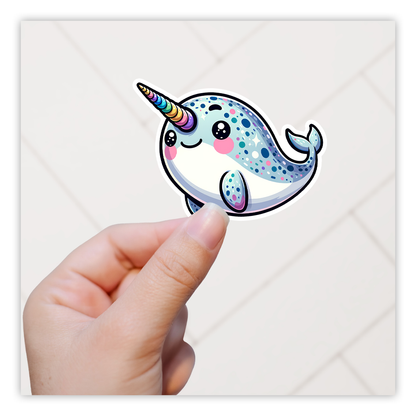 Rainbow Narwhal Die Cut Sticker (5143)