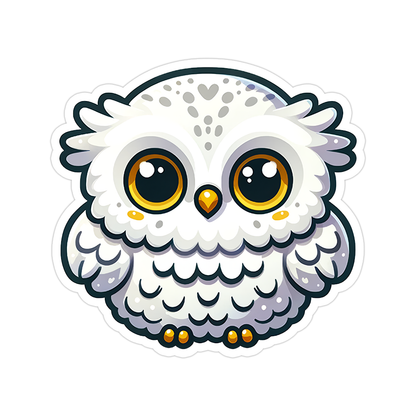 White Snowy Owl Die Cut Sticker (5146)