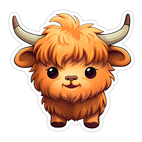 Highland Cow Die Cut Sticker (5147)