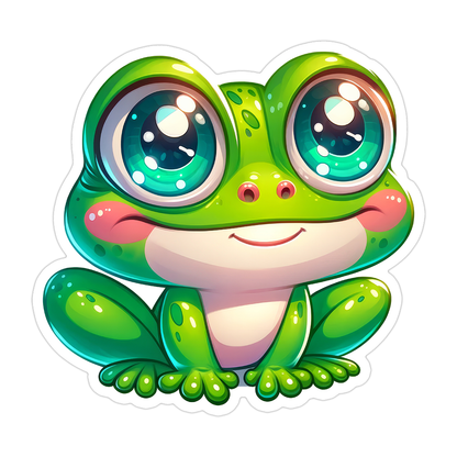 Green Frog Die Cut Sticker (5152)