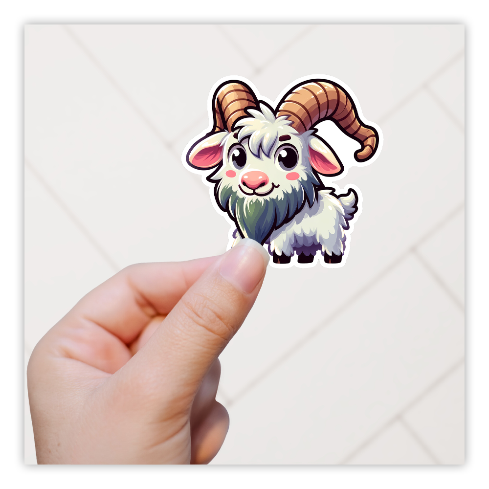 White Goat Die Cut Sticker (5153)