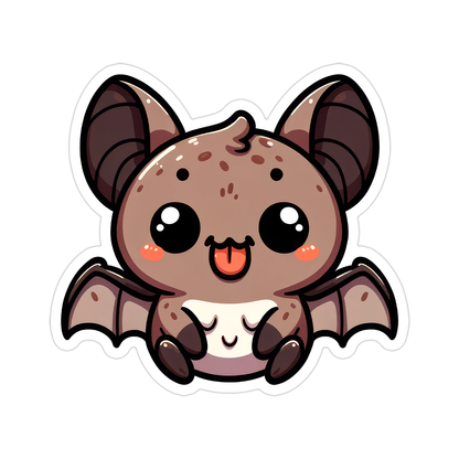 Brown Bat Die Cut Sticker (5157)