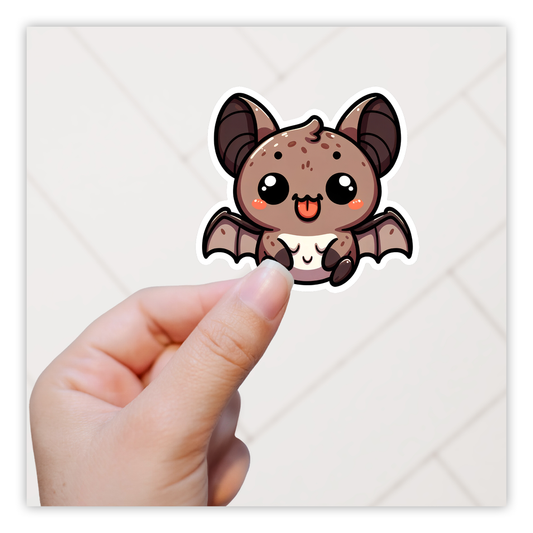 Brown Bat Die Cut Sticker (5157)