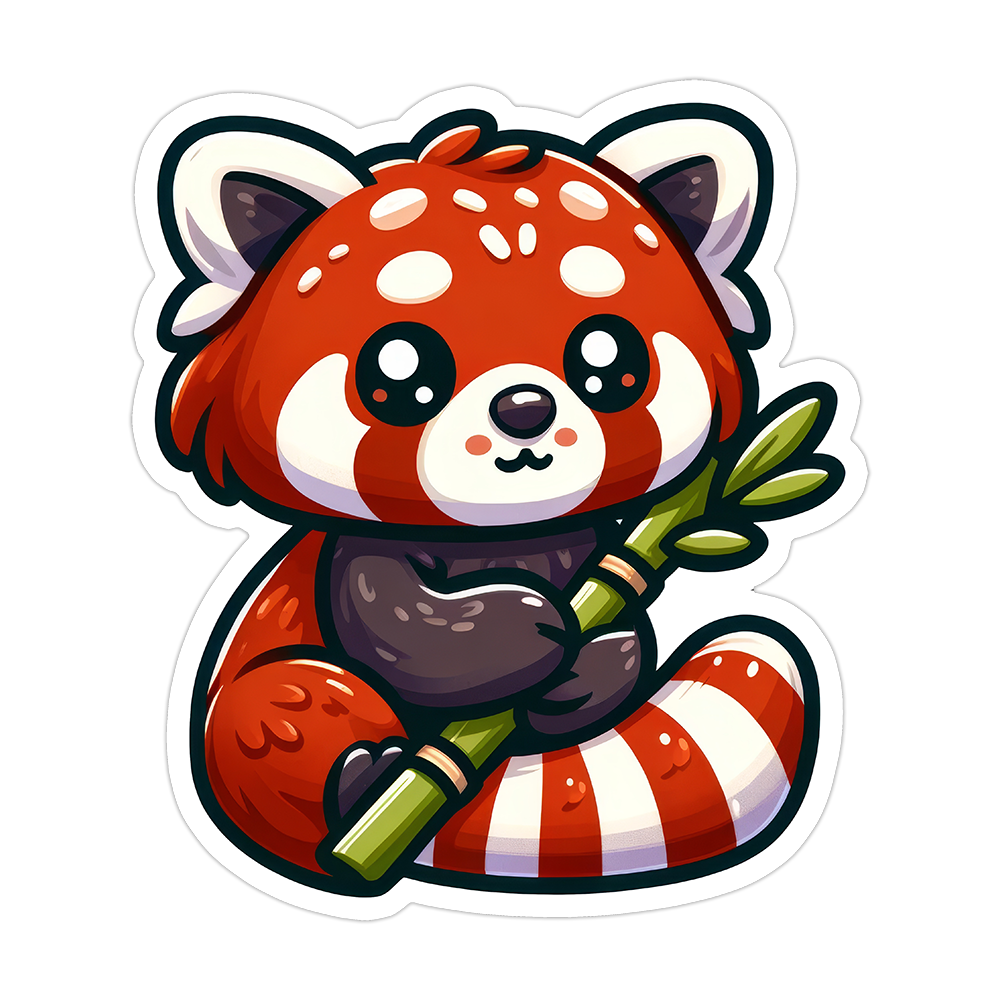 Red Panda Die Cut Sticker (5162)