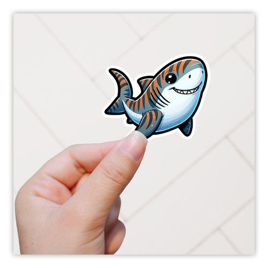 Tiger Shark Die Cut Sticker (5165)