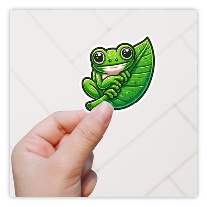 Green Tree Frog Die Cut Sticker (5168)