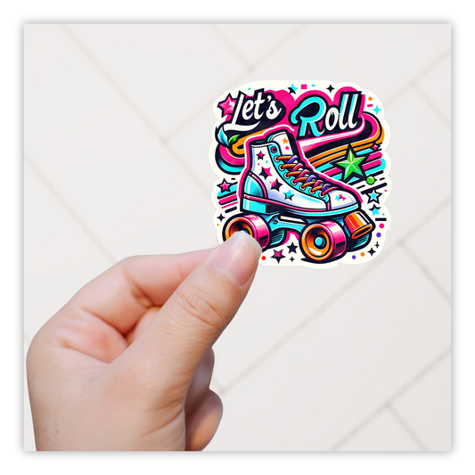 Let's Roll Roller Skates Die Cut Sticker (5178)