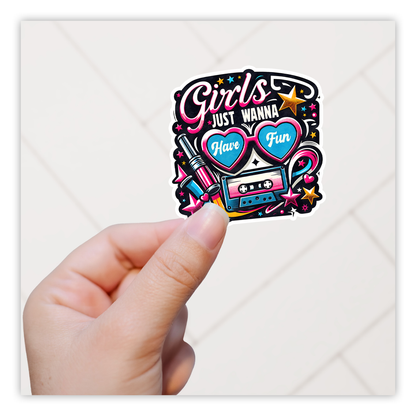 Meisies wil net pret hê Cyndi Lauper Die Cut Sticker (5179)