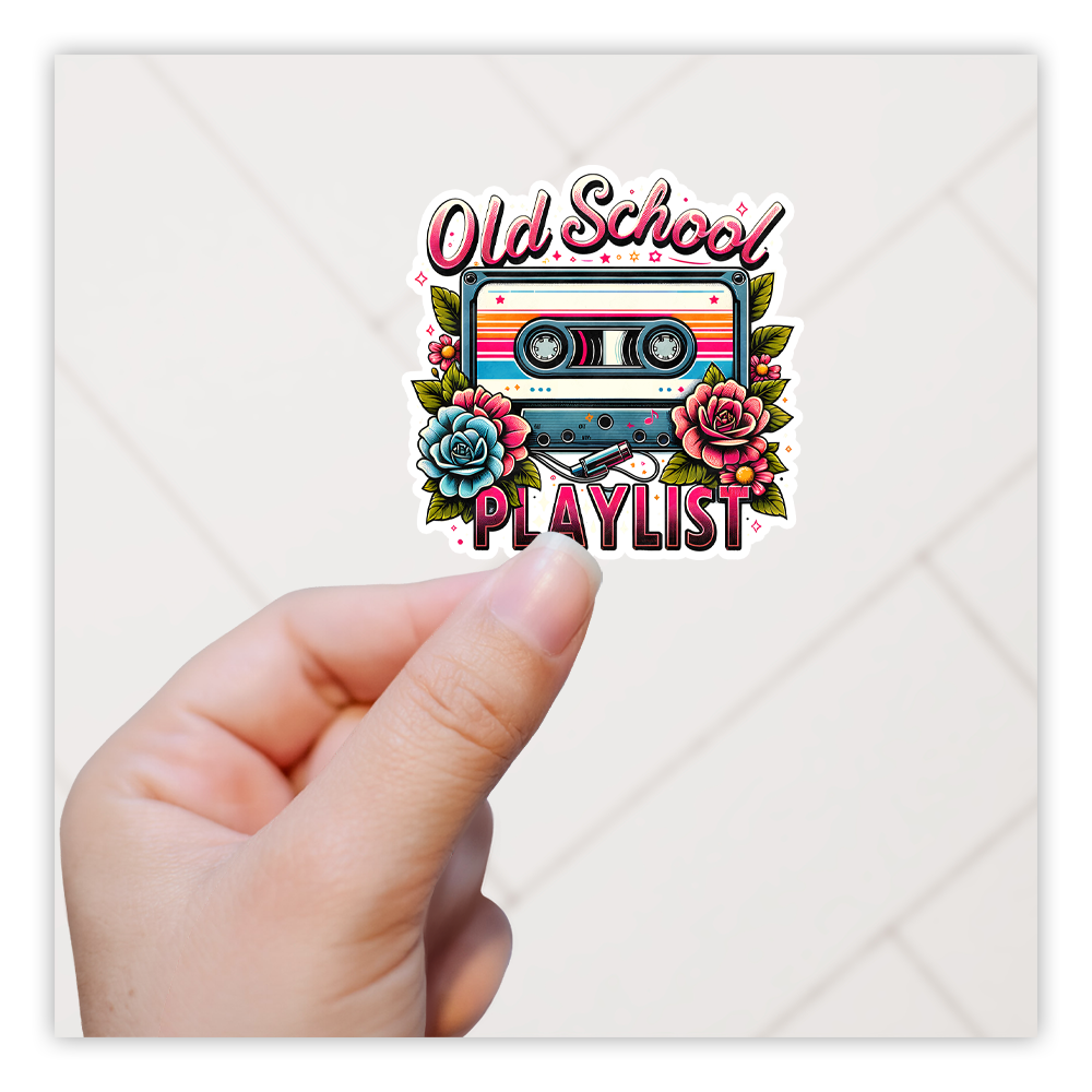 Old School Playlist Cassette Tape Die Cut Sticker (5180)