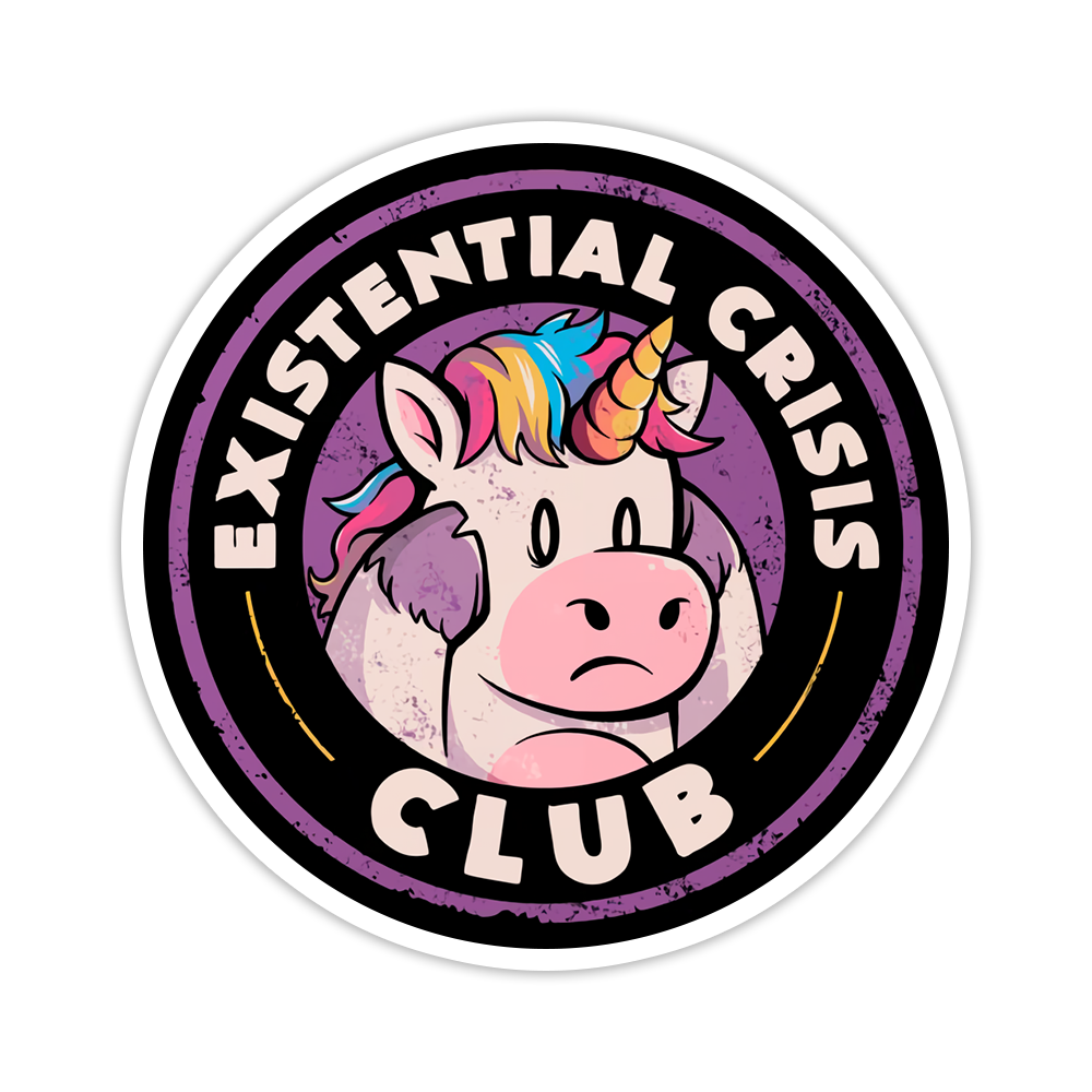 Existential Crisis Club Unicorn Die Cut-plakker (5197)