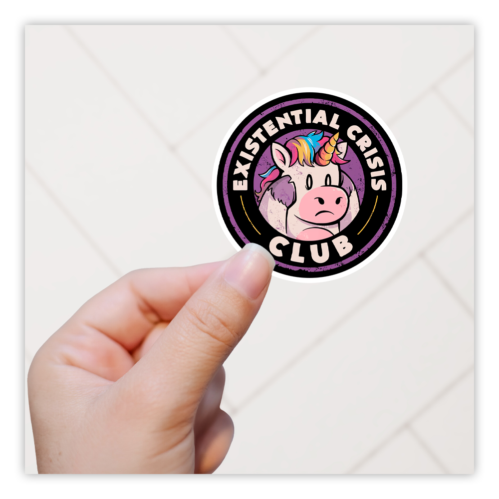 Existential Crisis Club Unicorn Die Cut Sticker (5197)