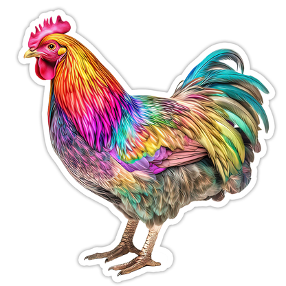 Colorful Rooster Die Cut Sticker (5231)