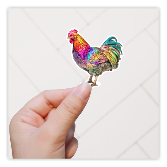 Colorful Rooster Die Cut Sticker (5231)